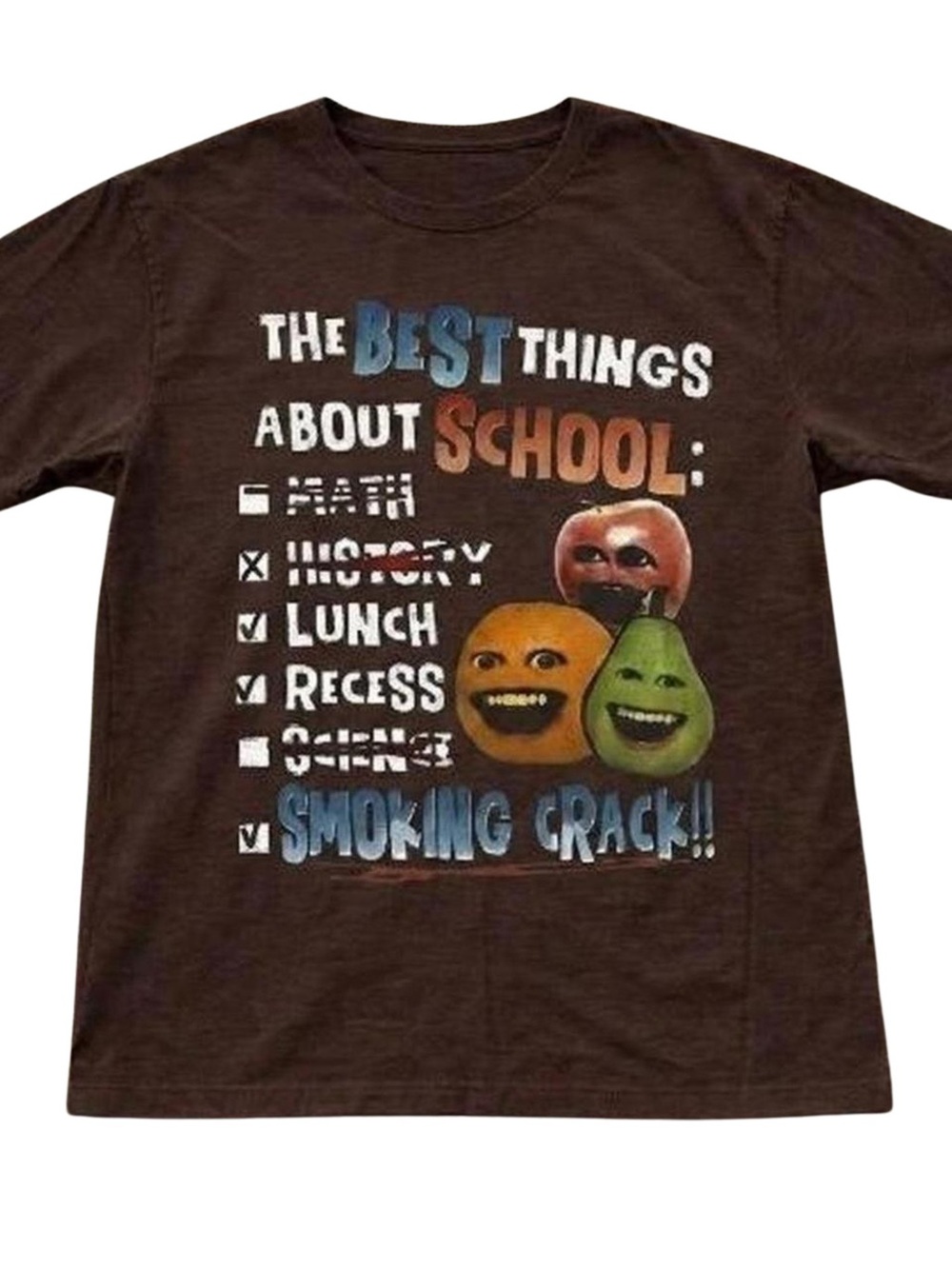 Brown Graphic Short Sleeve Tee - Gildan School Humor